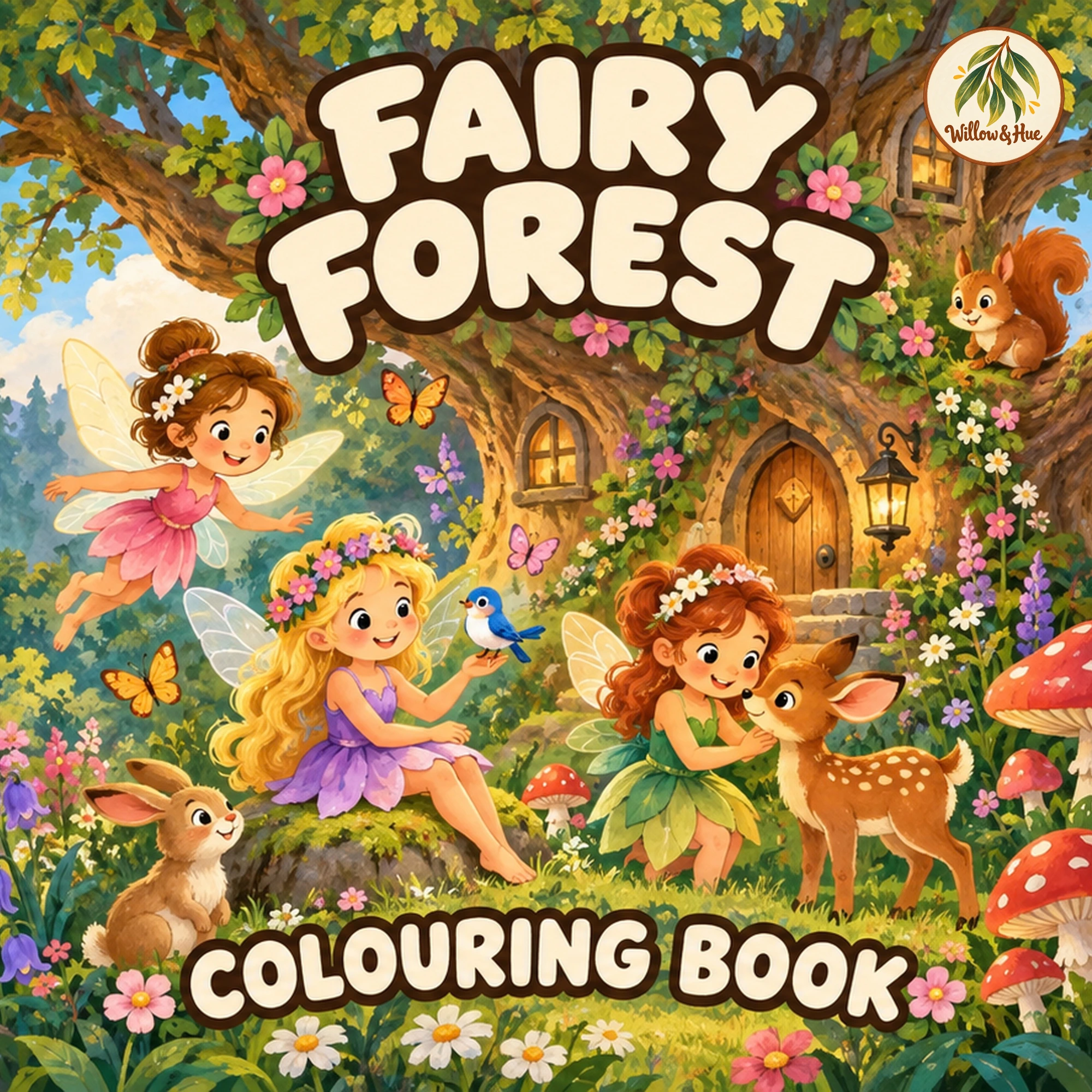 Fairy Forest colouring book cover