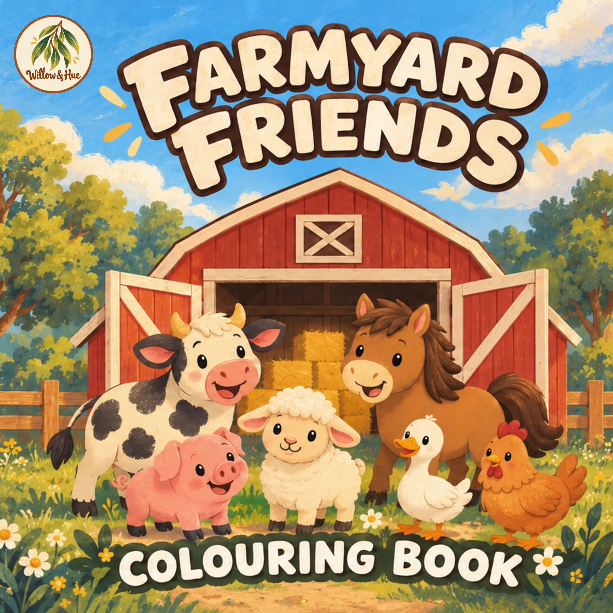 Farmyard Friends colouring book cover