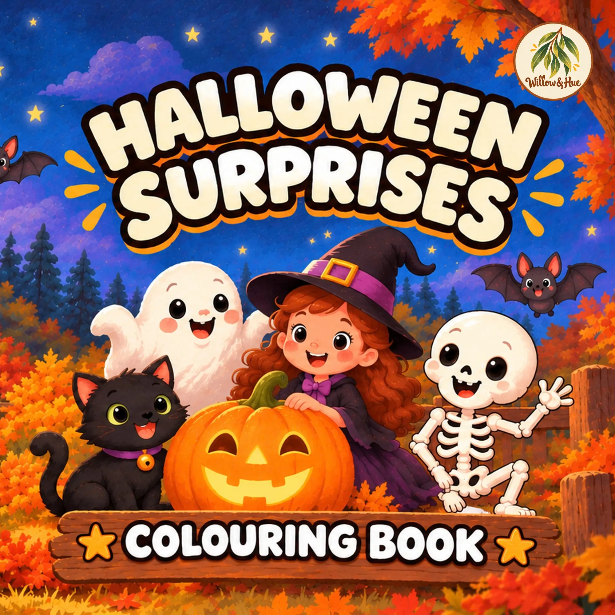 Halloween Surprises colouring book cover
