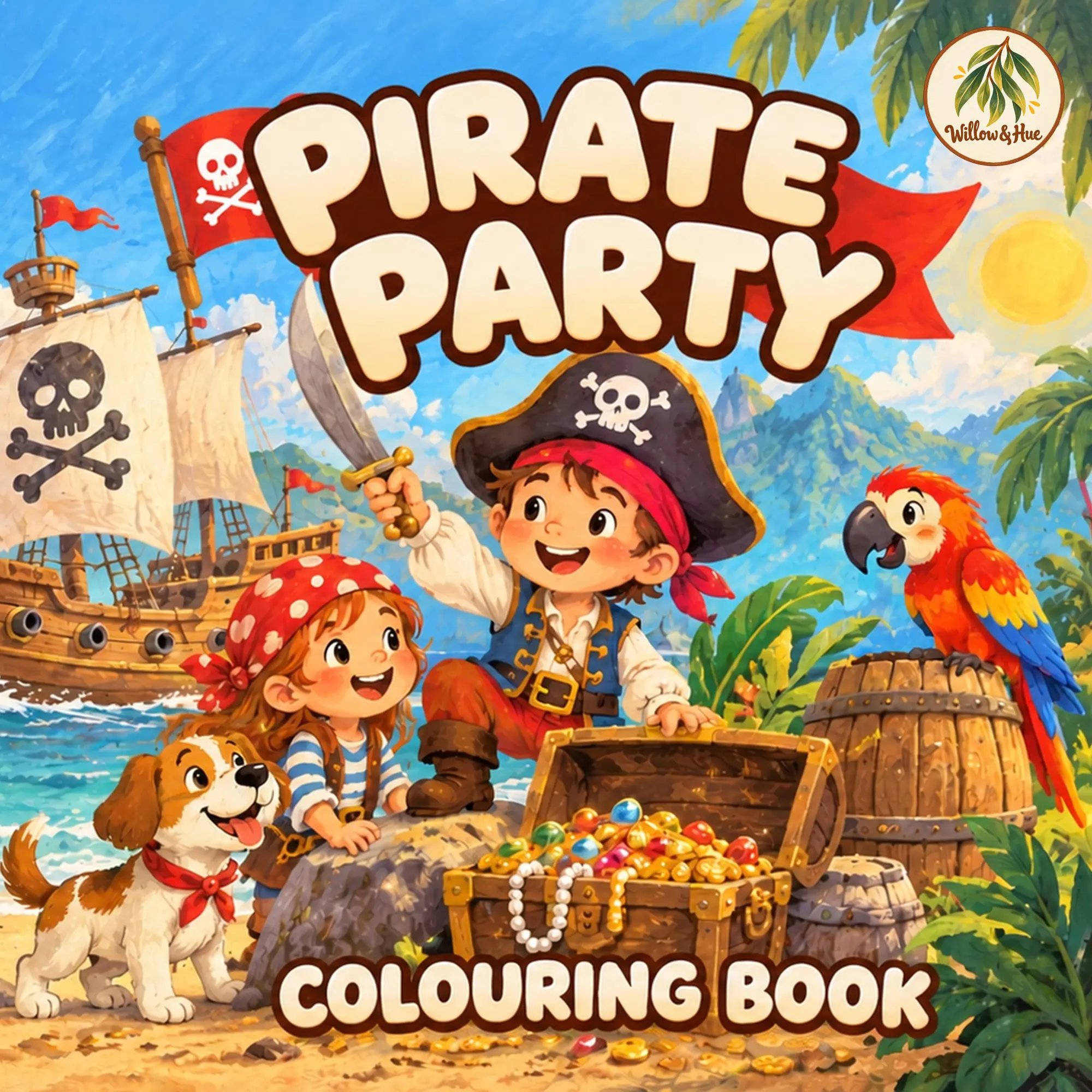 Pirate Party colouring book cover